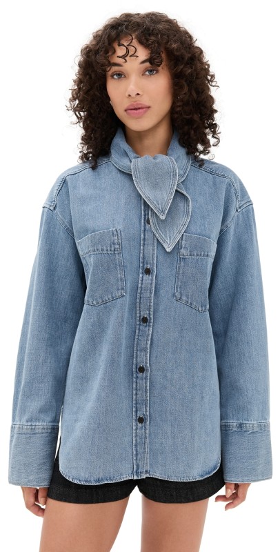 Closed Scarf Shirt Light Blue