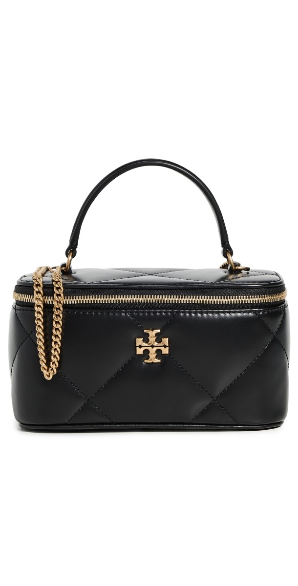 Tory Burch Kira Diamond Quilt Vanity Case Black