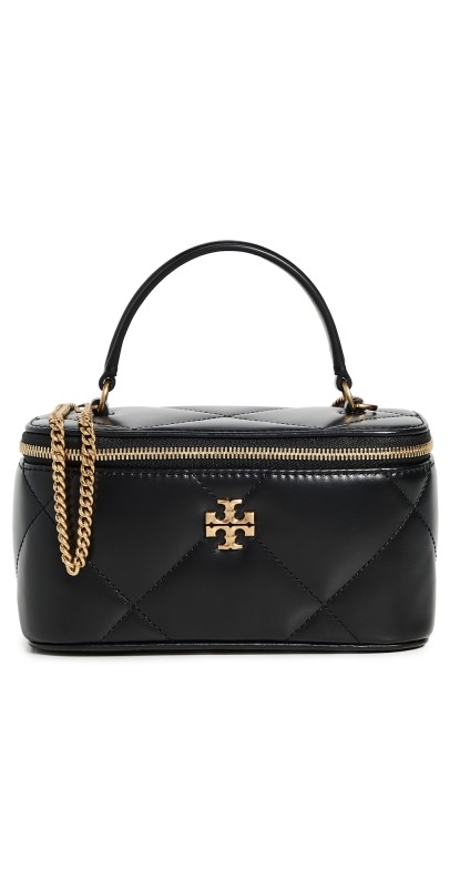Tory Burch Kira Diamond Quilt Vanity Case Black