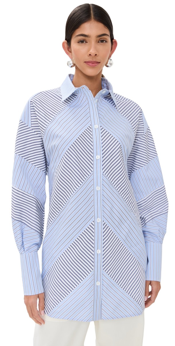 Missoni Long Sleeve Shirt Blue/Light Blue on White Base