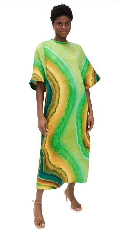 ALÉMAIS Iris Midi Dress Green