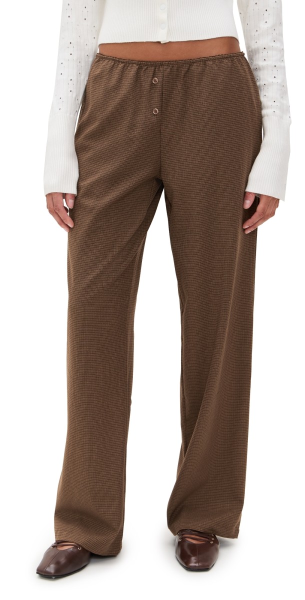 Lioness Bloom Pants Chocolate Plaid