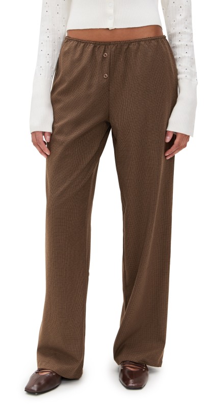 Lioness Bloom Pants Chocolate Plaid