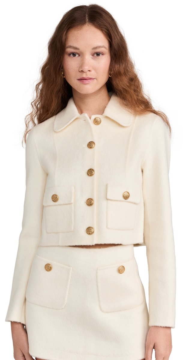 LoveShackFancy Lettie Jacket Oatmeal