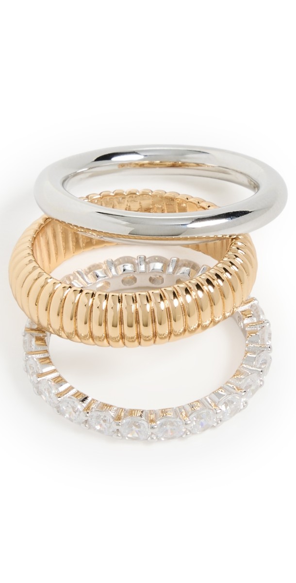 SHASHI Roux Ring Set Gold