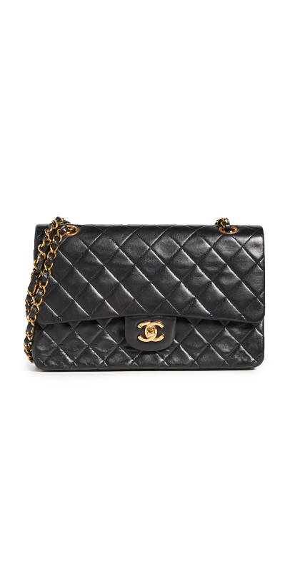 What Goes Around Comes Around Chanel 10'' Shoulder Bag Black