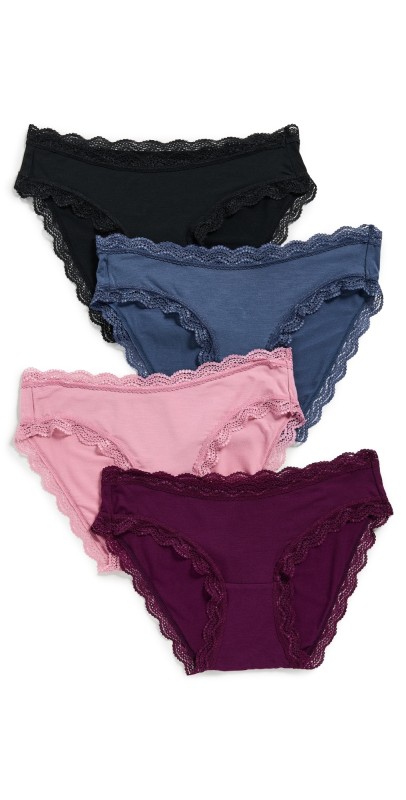 Stripe & Stare Orignal Knickers 4 Pack Black Cherry