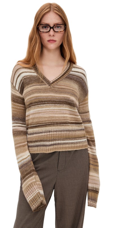 Veronica Beard Diora Pullover Desert Khaki Multi