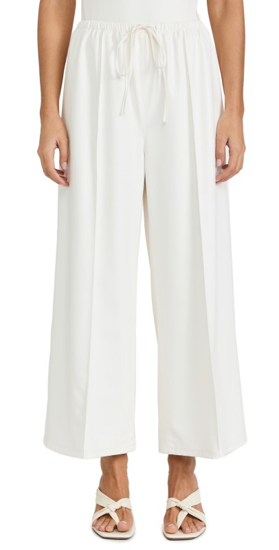 LAPOINTE Faux Leather Drawstring Pants White