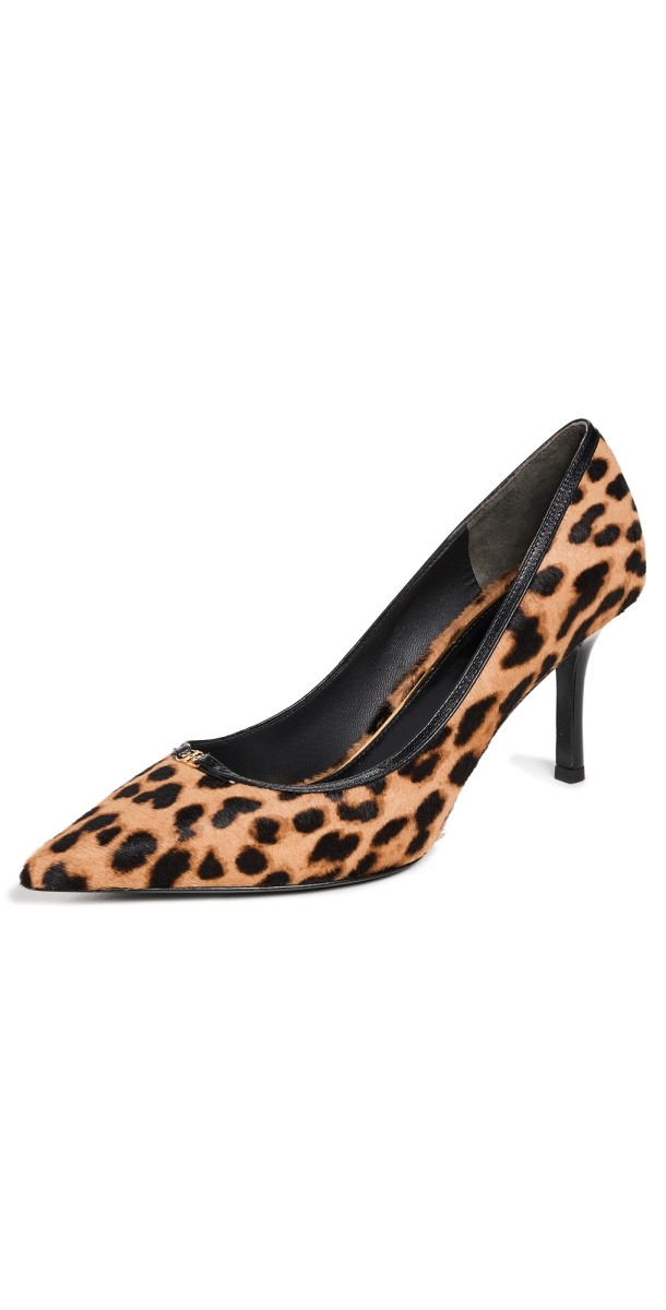 Tory Burch Double T Buckle Pumps 80mm Classic Leopard