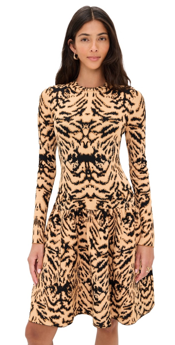 Ulla Johnson Camryn Jacquard Knit Long Sleeve Dress Bengal