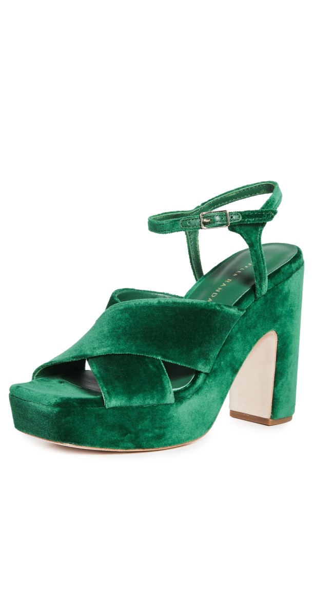 Loeffler Randall Day Platform Sandals Emerald