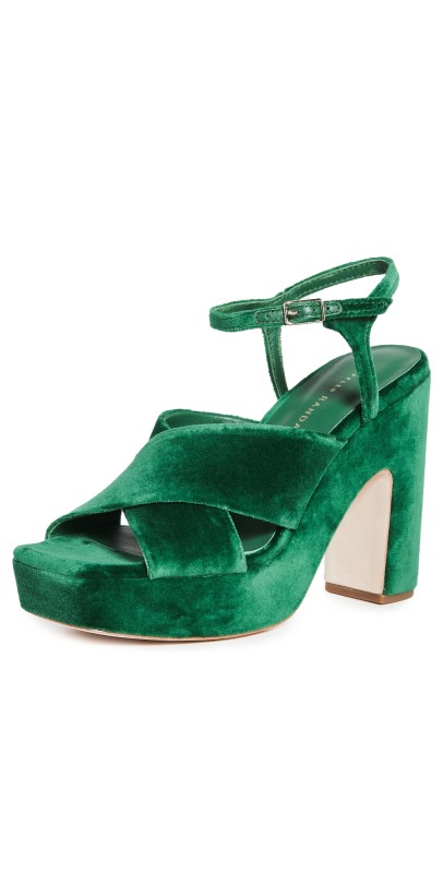 Loeffler Randall Day Platform Sandals Emerald