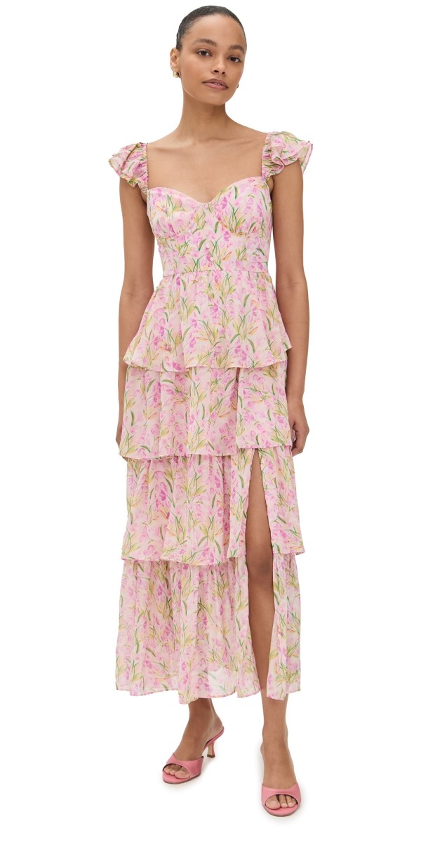 ASTR the Label Midsummer Dress Pink Multi Floral
