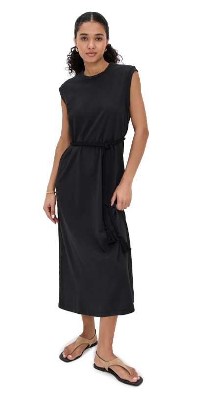 THE GREAT. The Square Tee Dress Almost Black