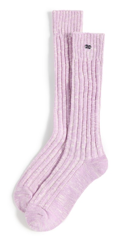 GANNI Chunky Cotton Socks Pink Lavender