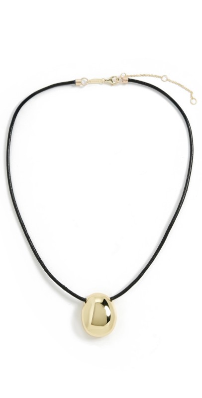 SHASHI Lasso Gold Necklace Black/Gold