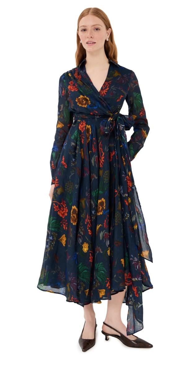 Rosie Assoulin Sash Yay! Dress Dark Floral