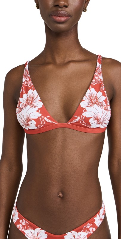 FARM Rio Floral Chains Triangle Bikini Top Floral Chains Triangle Bl