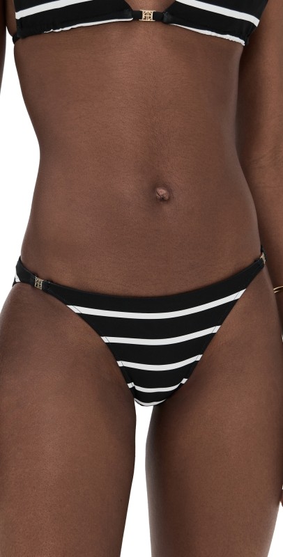 ANINE BING Bellamy Bikini Bottoms Black and White Stripe