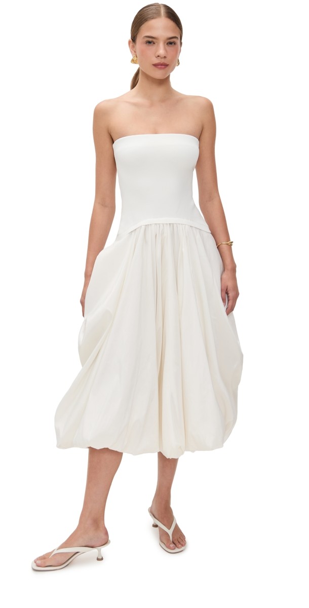 SIMKHAI Izzy Midi Dress Ivory