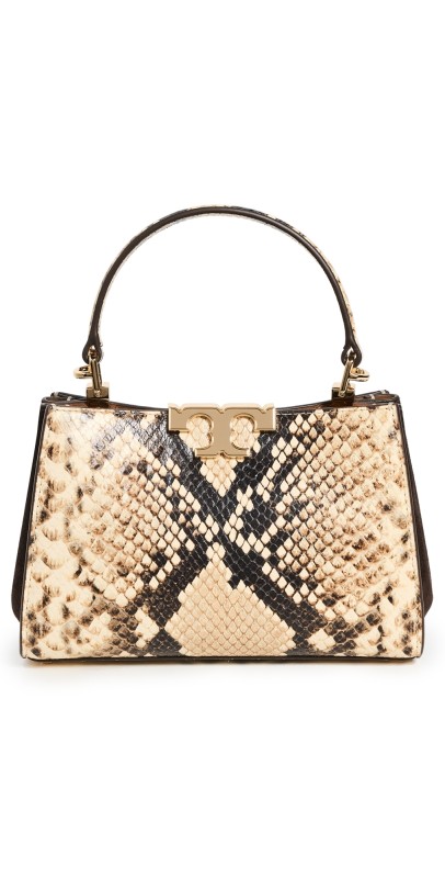 Tory Burch Eleanor Exotic Mini Satchel Coriander/Black Mult