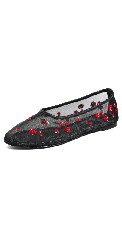 STAUD Alba Ballet Flats Poppy