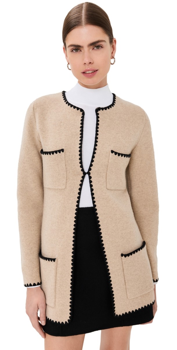 Reformation Isabelle Regenerative Wool Sweater Jacket Linen