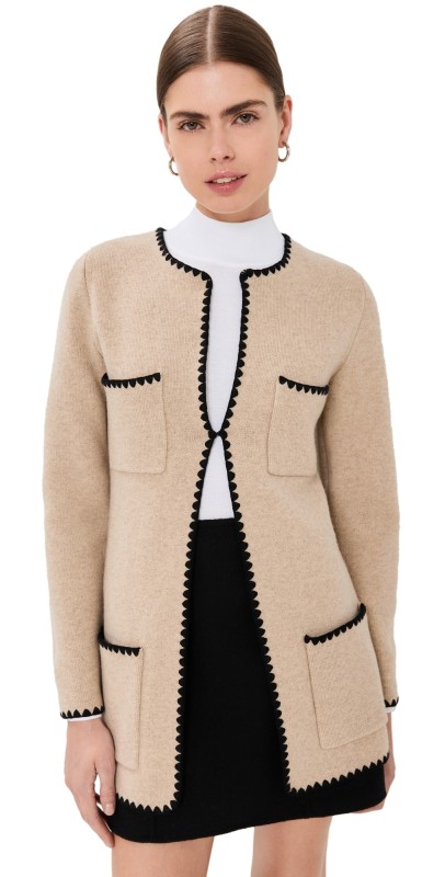 Reformation Isabelle Regenerative Wool Sweater Jacket Linen