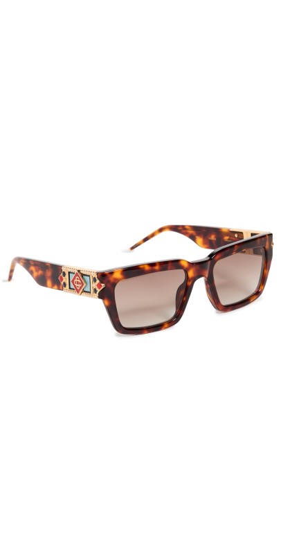 Casablanca Monogram Plaque Square Sunglasses Brow