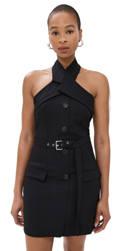 Monse Crisscross Tailored Dress Black