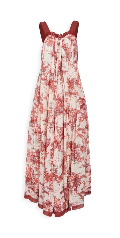 Free People Tropical Toile Maxi Dress Tea Combo