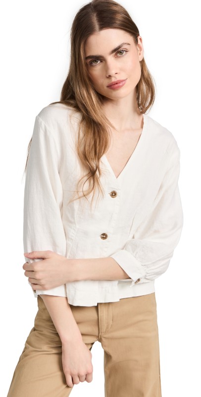 DL1961 Audrey Blouse White Linen