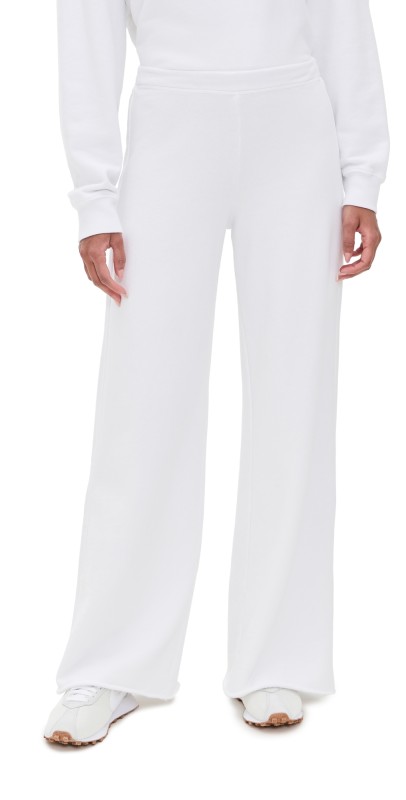 perfectwhitetee Amber French Terry Wide Leg Pants White