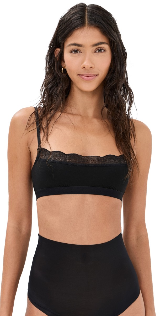 Stripe & Stare The Lace Square Bralette Black