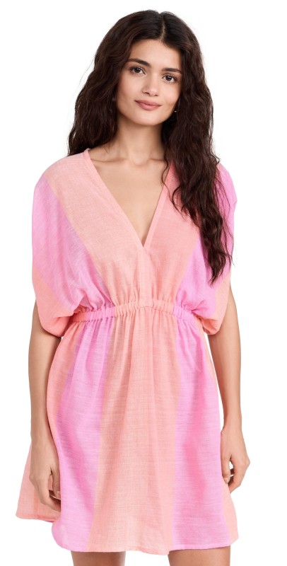 lemlem Alem Plunge Dress Nefas Peach