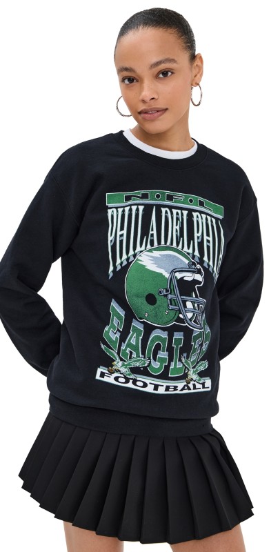 Junk Food Eagles Helmut Crew Sweatshirt Black