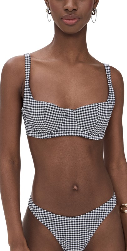 Good American Gingham Balconette Black Gingham