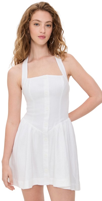 Reformation Mariela Linen Dress White