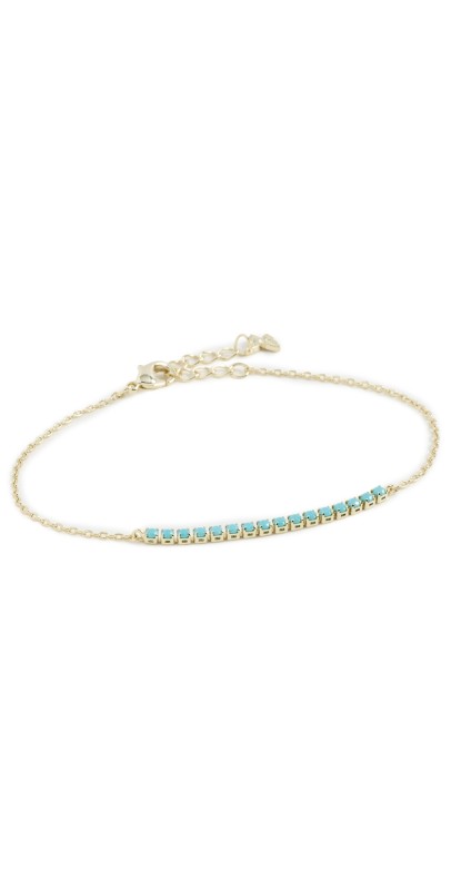 By Adina Eden Colored Four Prong Half Tennis Bracelet Turquois