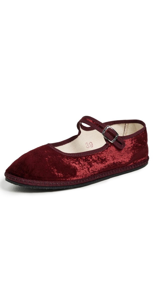 ViBi VENEZiA Mary Jane Satin Velvet Flats Calliope