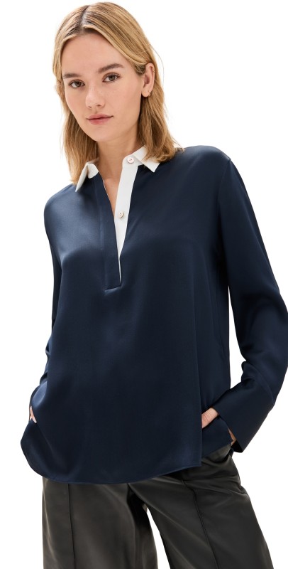 Vince Satin Rugby Shirt Coastal