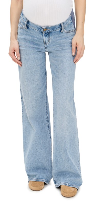 HATCH The Maternity Wide Leg Jeans Light Wash