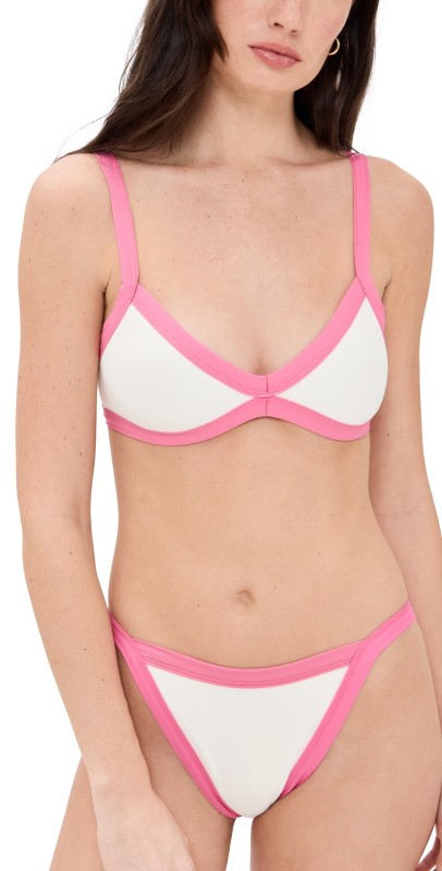 LSPACE Taylor Bikini Top Bubblegum Pink/Cream