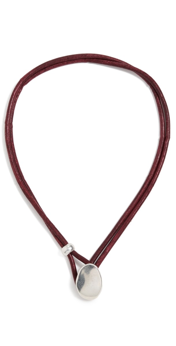 SHASHI Connor Cognac Leather Necklace Cognac