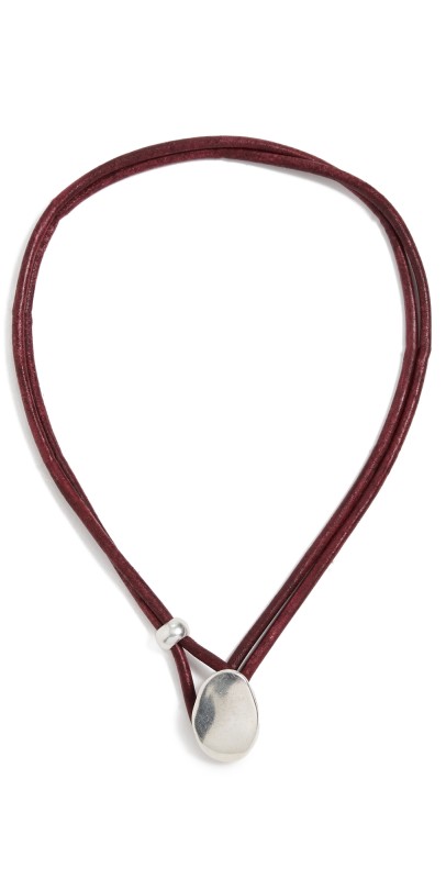 SHASHI Connor Cognac Leather Necklace Cognac