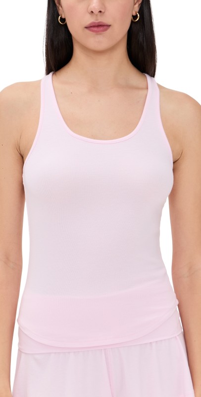 Lunya Soft Modal Rib Curved Hem Tank Melody Pink