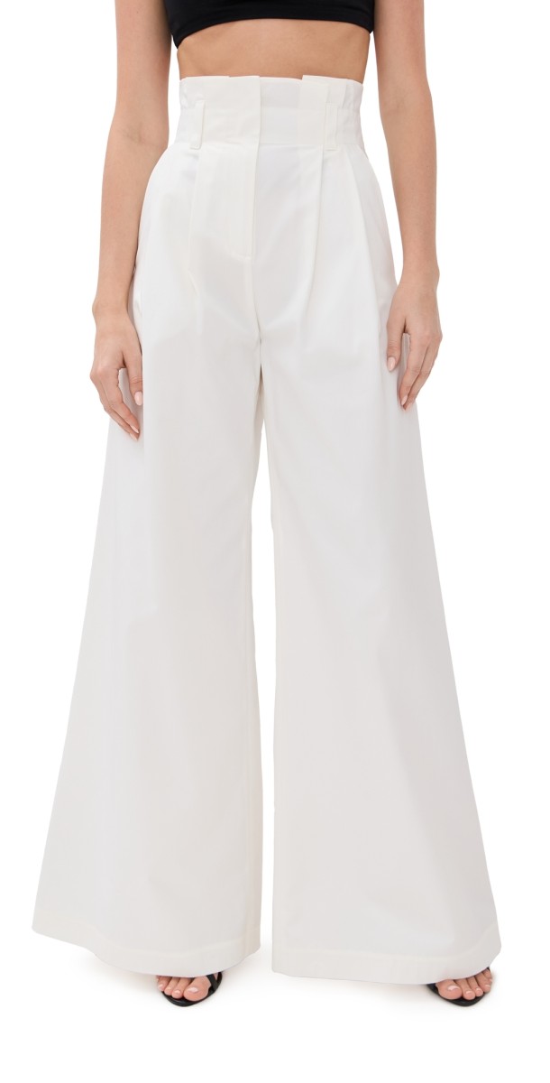 A. W.A. K.E. MODE Wide Leg Pants White