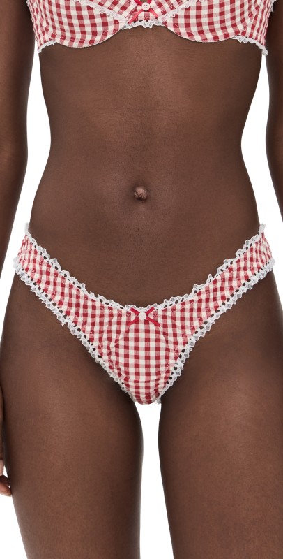 For Love & Lemons Scotch Bonnet Gingham Panties Red