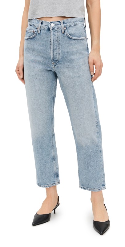 AGOLDE 90 Crop Mid Rise Loose Straight Jeans Force